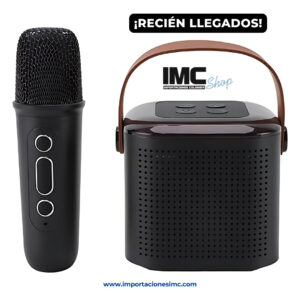 Mini máquina de karaoke, altavoz portátil inalámbrico con luz RGB para fiesta familiar