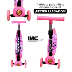 Patinete plegable de 3 ruedas  para niños y niñas, ruedas con luces, el mejor regalo
