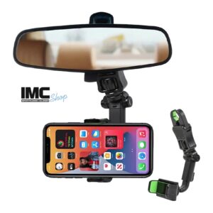 Soporte para teléfono móvil para coche con ganchos ajustables, color negro