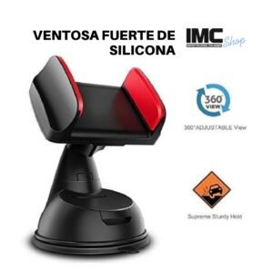 Soporte universal para coche con rotación de 360 ​​grados, ajustable, para parabrisas, salpicadero y mesa, con ventosa de silicona, compatible con múltiples superficies y todos los teléfonos inteligentes (negro)