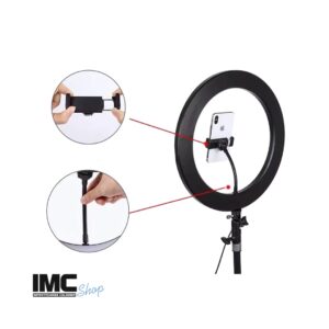 Soporte de mesa de luz de anillo para teléfono móvil, trípode monopié portátil, Clip de manguera para teléfono inteligente, soporte de abrazadera Flexible para transmisión en vivo