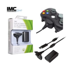 Kit Carga Y Juega Para Control Xbox 360 Pila Bateria Y Cable, Cargador de control