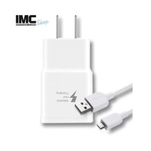 Cargador USB-V8 Original Americano 2.0A, Blanco, Cargador turbo V8, Cargador tipo B